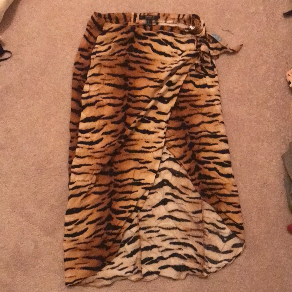 Forever 21 MIDI Tiger Stripe Skirt